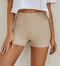 Womens Seamless Underwear Wicking Shaping Short Length Slipshort Beige S... - £5.30 GBP