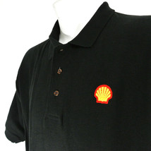 SHELL Gas Station Oil Employee Uniform Polo Shirt Black Size L Large NEW - £20.38 GBP