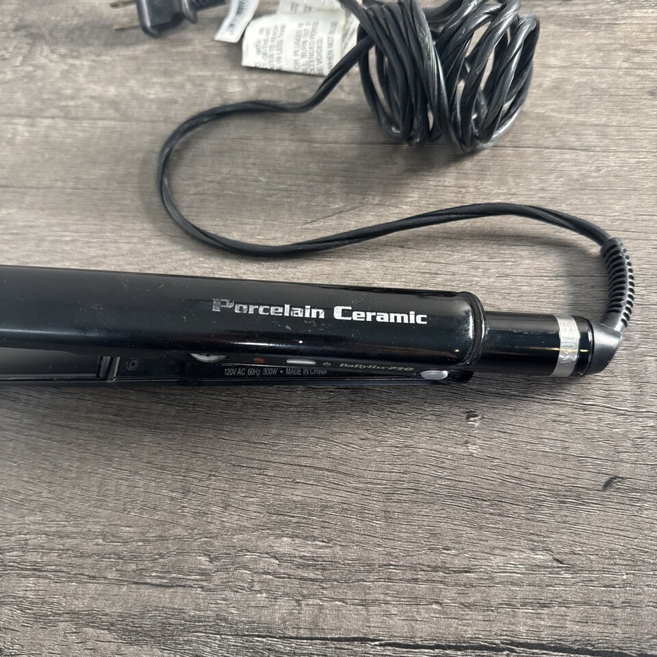 BaByliss PRO #BP9557 Porcelain Ceramic Plate Black Flat 1" Straightening Iron Item image 2