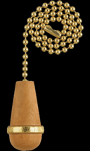CEILING FAN WOOD PULL wooden + brass Ball Chain &amp; connector Westinghouse 77019 - £11.30 GBP