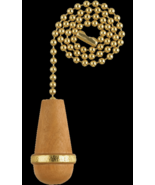 CEILING FAN WOOD PULL wooden + brass Ball Chain &amp; connector Westinghouse... - £11.32 GBP
