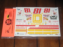 Slixx NASCAR 1140 81 TIC Square D Kenny Wallace Ford Waterslide Decals 1/24 NOS - £11.14 GBP