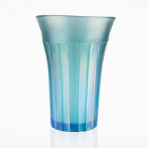 Diamond Carnival Stretch Glass Pastel Panels Celeste Blue Tumbler, Antiq... - $50.00