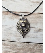 Wolf Pendant Multi Tone with Black Cord Necklace - New - $16.99