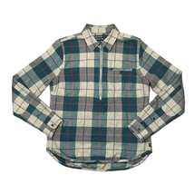 Toad &amp; Co Bodie Dos 1/4 Zip Pullover Flannel Shirt Ox Blue Plaid - Size ... - £26.84 GBP
