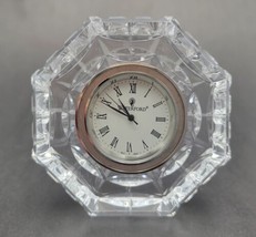 Waterford Crystal Small Octagon Desk Clock Cut Glass Analog Face Roman N... - $38.51
