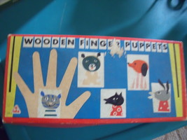 Animal Wooden Finger Puppets-vintage - £35.55 GBP