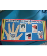 Animal Wooden Finger Puppets-vintage - £35.31 GBP