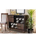 Chloe Two-Tone Walnut Brown and Black Wine Storage Cabinet - $6,191.64 MXN