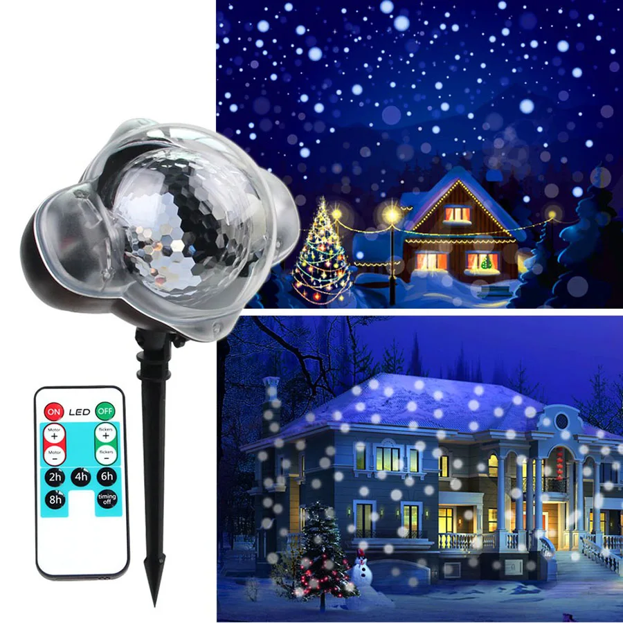 IP65 Moving Snowfall Laser Projector Lamp Outdoor Christmas Garden scape Light W - £115.26 GBP