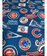 Fabric Traditions, Cotton Chicago Cubs MLB Baseball Sports Print 2 Yards... - £18.94 GBP