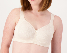 Breezies Wirefree Diamond Shimmer Unlined Support Bra Champagne, 48 DDD - £15.85 GBP