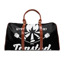 Personalized Waterproof Travel Bag with Campfire &quot;Let&#39;s Get Toasted&quot; Print - £75.28 GBP