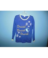 Juniors Xhiliration Blue Dreidel Sweater Medium - $10.99