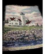 Lighthouse Tapestry Throw Blanket Coastal Nautical Ocean Decor 46&quot;x56&quot; - $47.37