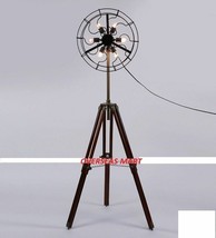 Designer 6 Holder Fan Lamp Handmade Wooden Tripod Vintage Home Standing Lamp - £116.74 GBP