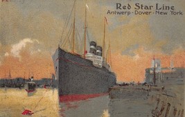 Red Star Line Antwerp Dover New YORK-SHIP In HARBOUR~1900s Postcard - £13.03 GBP