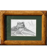 Frog on a Leaf Pencil Drawing - £19.61 GBP