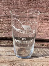 VTG OLD ETCHED SPIRIT OF ST. LOUIS AIRPLANE SHOT GLASS THE LONE EAGLE - $39.55