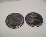 Vtg Victor Orthophonic Records &amp; Okeh Electric Pin Back Badge Buttons To... - £13.44 GBP