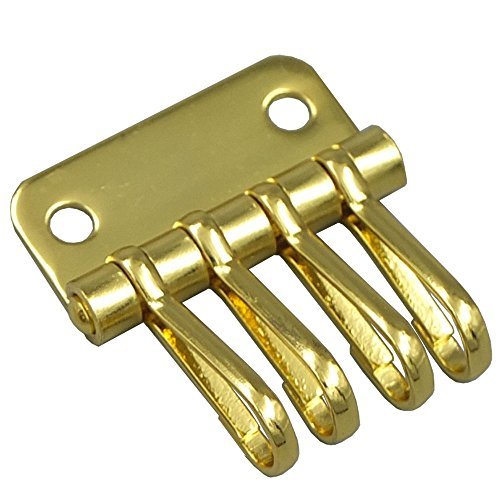 Bluemoona 5 PCS - 33mm 1 5/16" Solid Brass Key Holder Plate Key Pouch 4 6 Spring