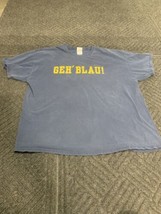 University Of Michigan GEH&#39; BLAU! Go Blue Short Sleeve T Shirt 2XL Gildan READ - $17.38