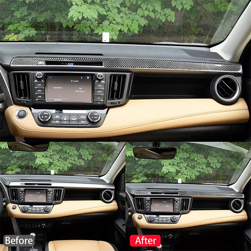 Carbon Fiber Center Console Dashboard Panel Trim for Toyota RAV4 2013-2018 Int - £24.99 GBP