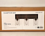 Hampton Bay Regan 21in. 3-Light Matte Black Bathroom Vanity Light w/ Cle... - £40.58 GBP
