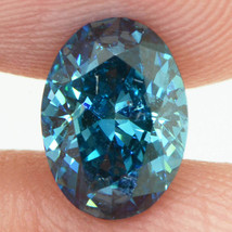 Fancy Blue Diamond Loose Oval Shape 1.05 Carat SI1 Natural Enhanced Polished - £1,089.48 GBP