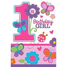 1st Birthday Sweet Girl Party Invitations Save The Date 8 Count New - £4.75 GBP