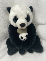 Russ Yomiko Mom and Baby 5&quot; Plush Panda Bear 11&quot; Soft Toy Stuffed Animal... - £17.31 GBP