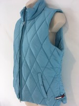 Tommy Hilfiger Womens L Petitie Aqua Blue Insulated Diamond Quilt Zip Fr... - $18.81