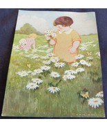 Cute Colorful Vintage G. B. Co. Joliet Card Front – Cute Little Girl Sce... - $10.85 CAD