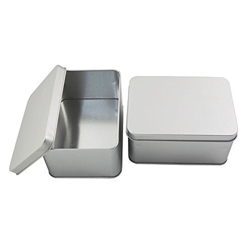 Skin Care Bluemoona 2 PCS - Metal Empty Cosmetic Pots Lip Balm Container Square