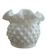 Vintage ~  Fenton ~ White Milk Glass ~ Hobnail ~ 4&quot; Ruffled Edge Dish ~ ... - $42.10 CAD
