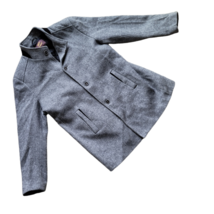 BK Bilkay Turkish Woolen Pea Coat Light Gray Women&#39;s 3XL Quilted Lined Soft - $29.99