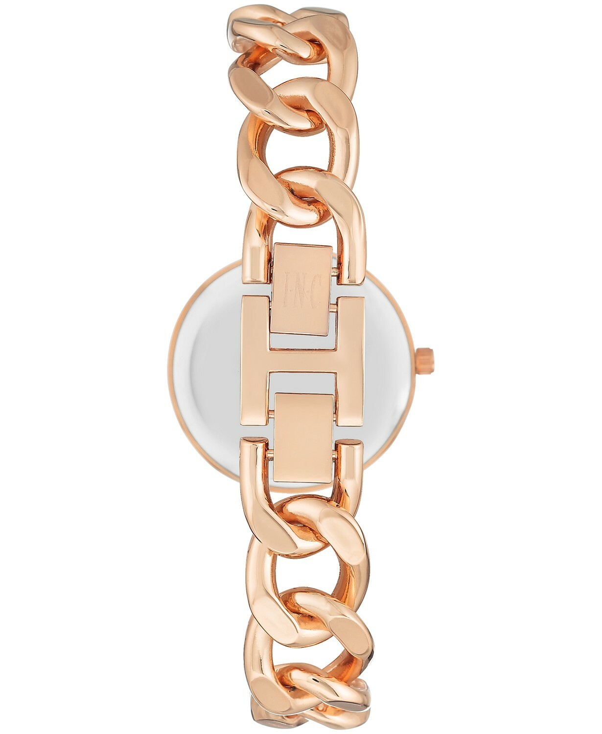 I.N.C. Women's Rose Gold Tone Cuban Chain Crystal Dial Bracelet Watch 30mm NEW Item image 3