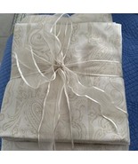 PEACOCK ALLEY PAISLEY COTTON SATEEN 4pc KING DUVET SET IVORY/TAN GENTLY ... - $208.16 CAD