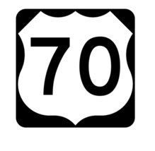 3&quot; us route 70 highway sign road bumper sticker decal usa made - £21.14 GBP