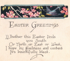 Easter Greetings Antique Postcard 1924 Posted Cedar Vale Kansas Whartenly - $13.95