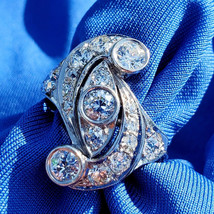 Earth mined Diamond European cut Deco Engagement Ring Vintage 14k Gold Size 8.75 - €6.518,96 EUR