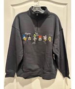 Disney Parks Mickey &amp; Friends WDW Black Quarter Zip Pullover Small S 1/4... - $1,459.14 MXN