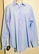 Van Heusen Dress Shirt Fitted 15-15.5 32/33 Blue Button Long Sleeve Men&#39;s - £6.95 GBP