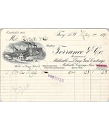 1891 Troy NY Torrance &amp; Co Mfgr Iron Cast Illustrated Green Island Billh... - £31.83 GBP