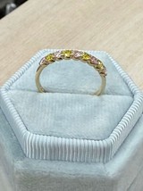 0.50 Carati Taglio Rotondo Laboratrio Cresciuta Diamante Fede Nuziale 14k Giallo - $1,299.00