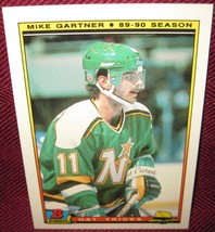 1990-91 Bowman Hat Tricks #8 Mike Gartner Minnesota North Stars Uer Maple Leafs - £3.59 GBP