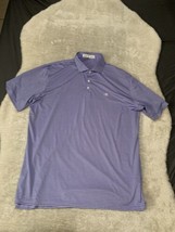 Holderness &amp; Bourne Mens Purple Blue Striped Golf Short Sleeve Polo Size XL - £26.03 GBP