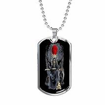 Express Your Love Gifts Santa Muerte Grim Reaper Blood Moon Dog Tag Stai... - £42.78 GBP