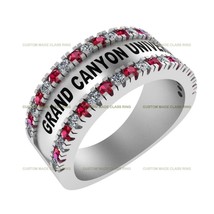 Custom Classring for Her, Gemstone Bands with Joint Personalized Band Class Ring - £87.62 GBP