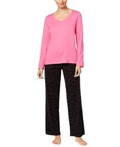allbrand365 designer Womens Graphic Top And Printed Pajama Set,Multi Dot,Medium - £26.70 GBP